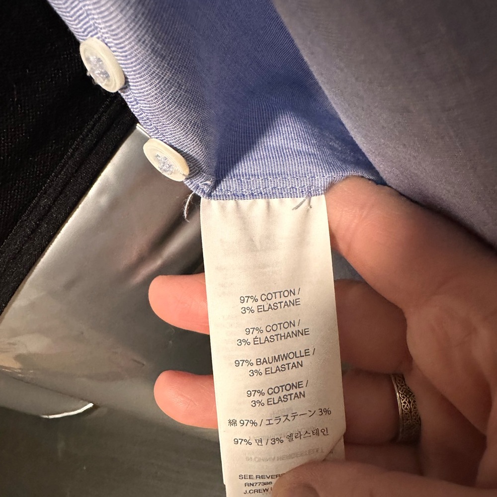 2 for $20 J. Crew Light Blue Women's Button-Down Shirt - Picture 4 of 8